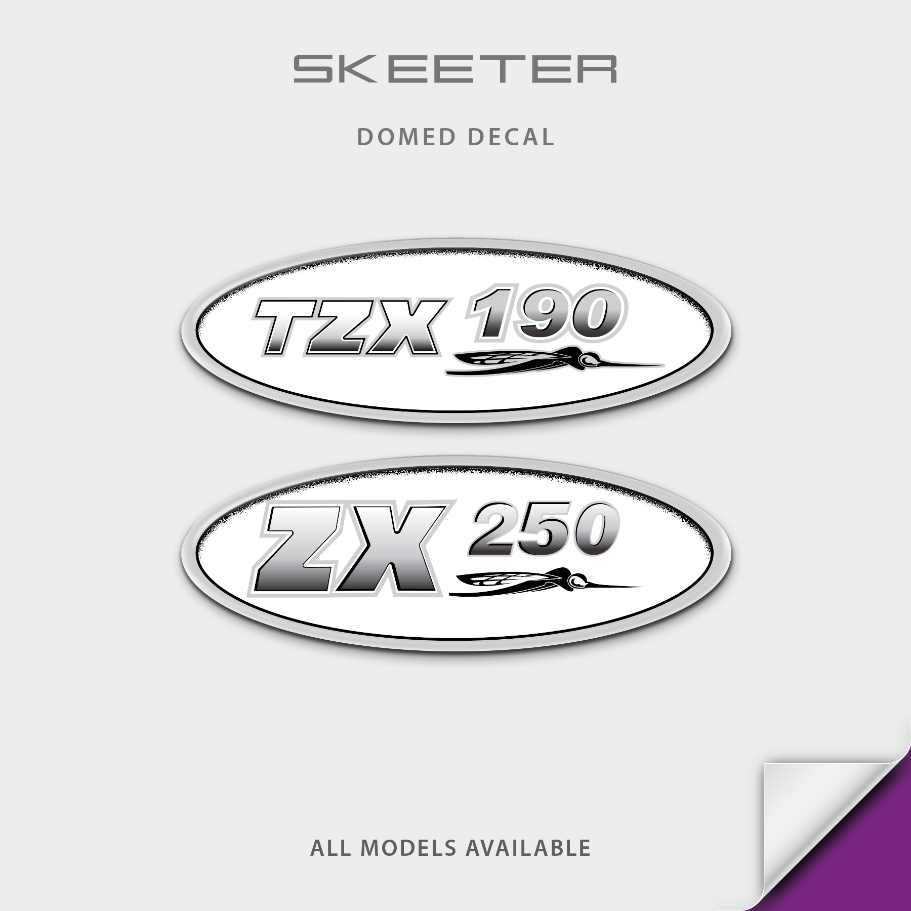 2005-2006 Skeeter Model Number Domed Boat Decal – Domed Numbers