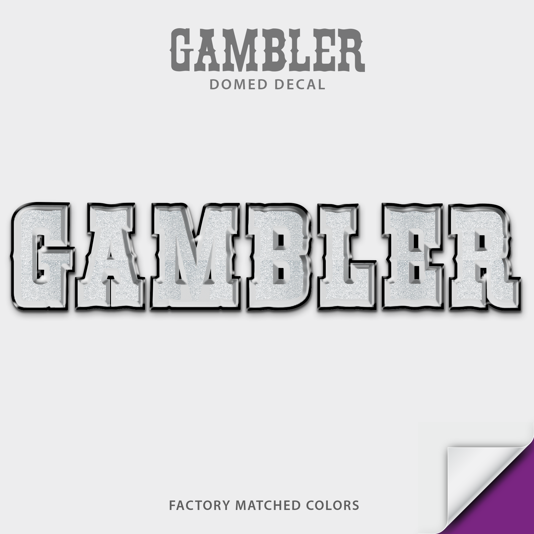 Gambler Domed Boat Decal, Factory Decal Matched Colors
