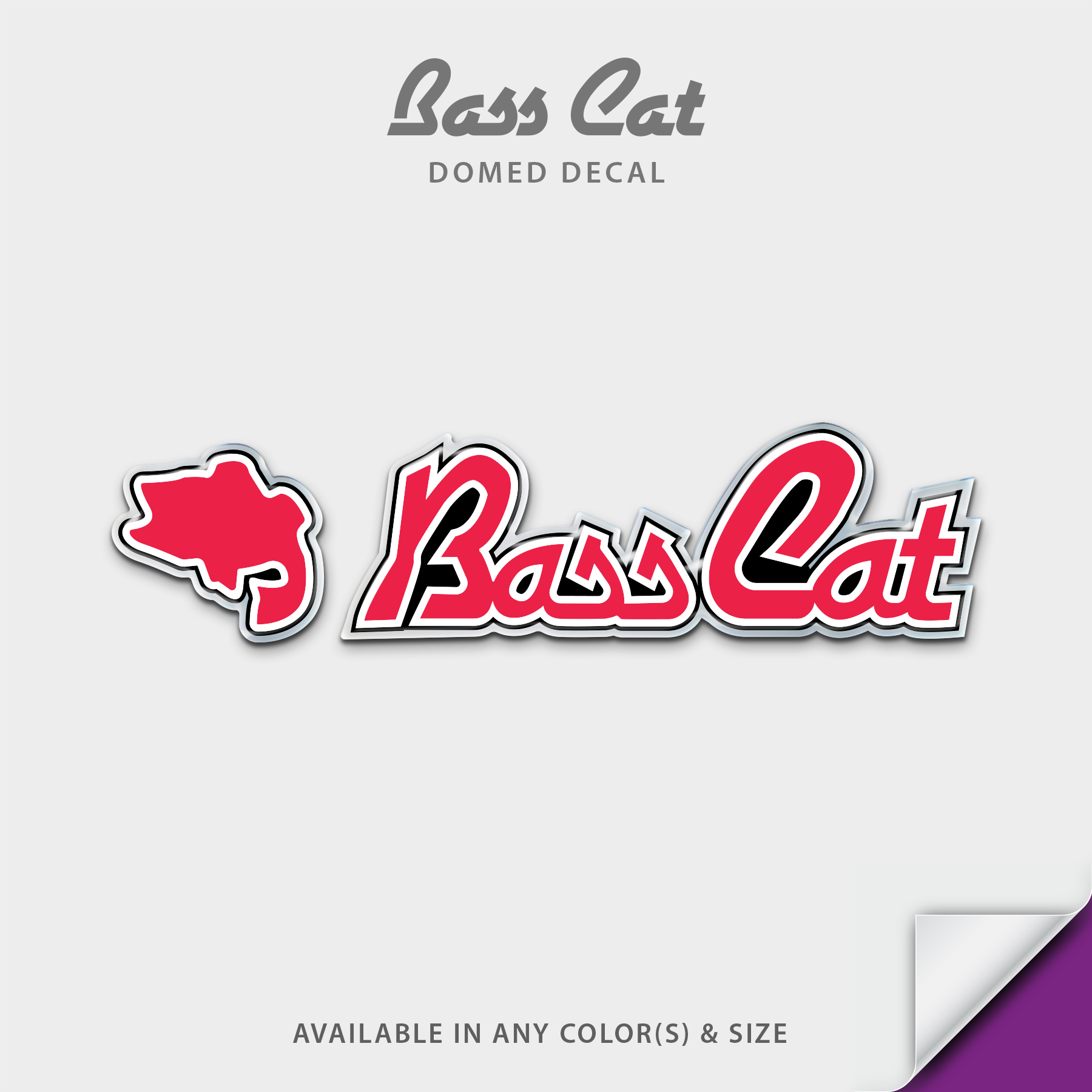 Bass Cat Domed Boat Decal