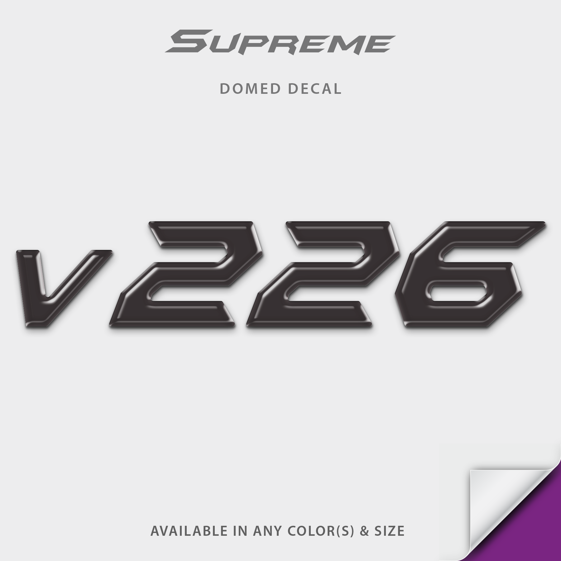 Supreme V226 Domed Boat Decal