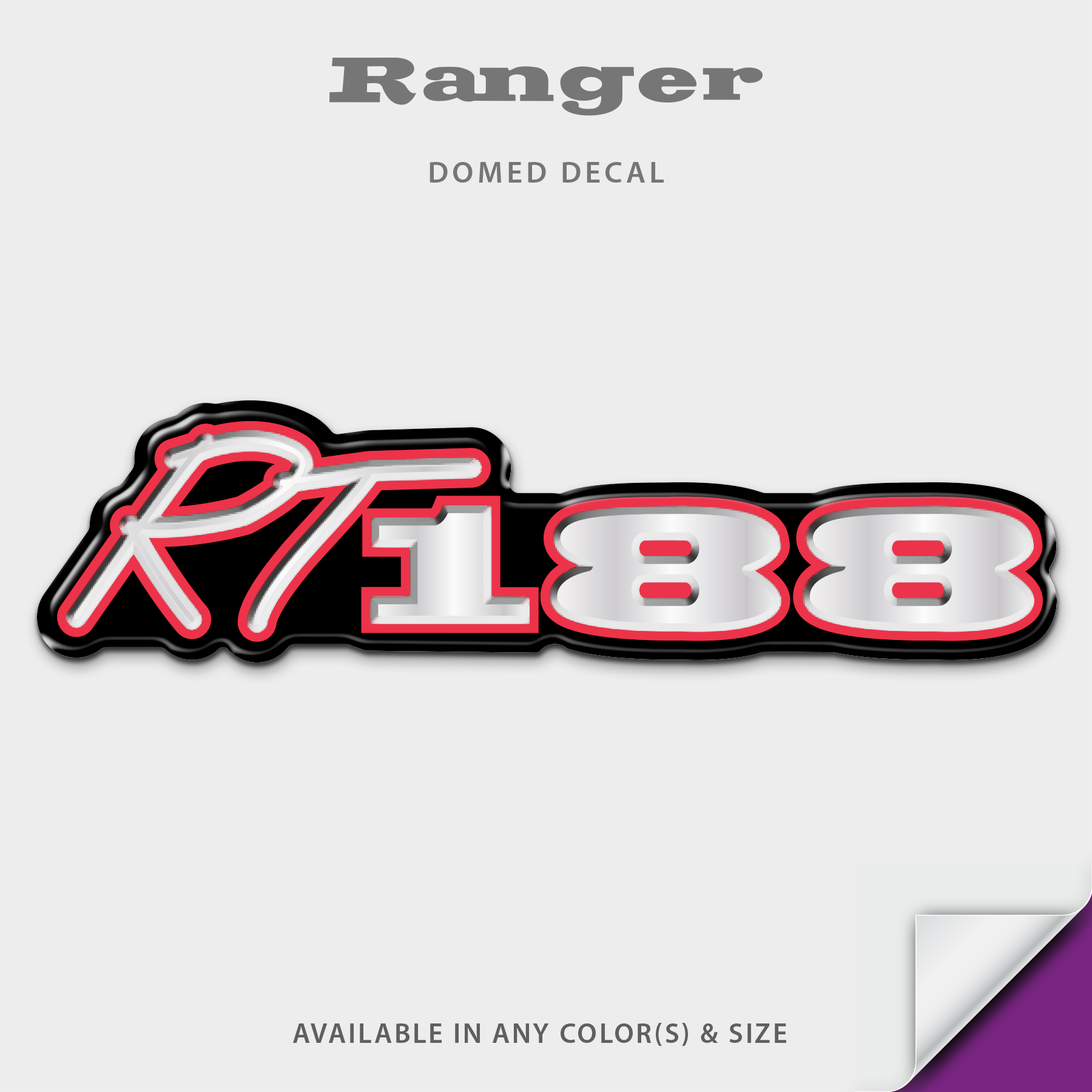 Ranger Boats RT188 Domed Boat Decal