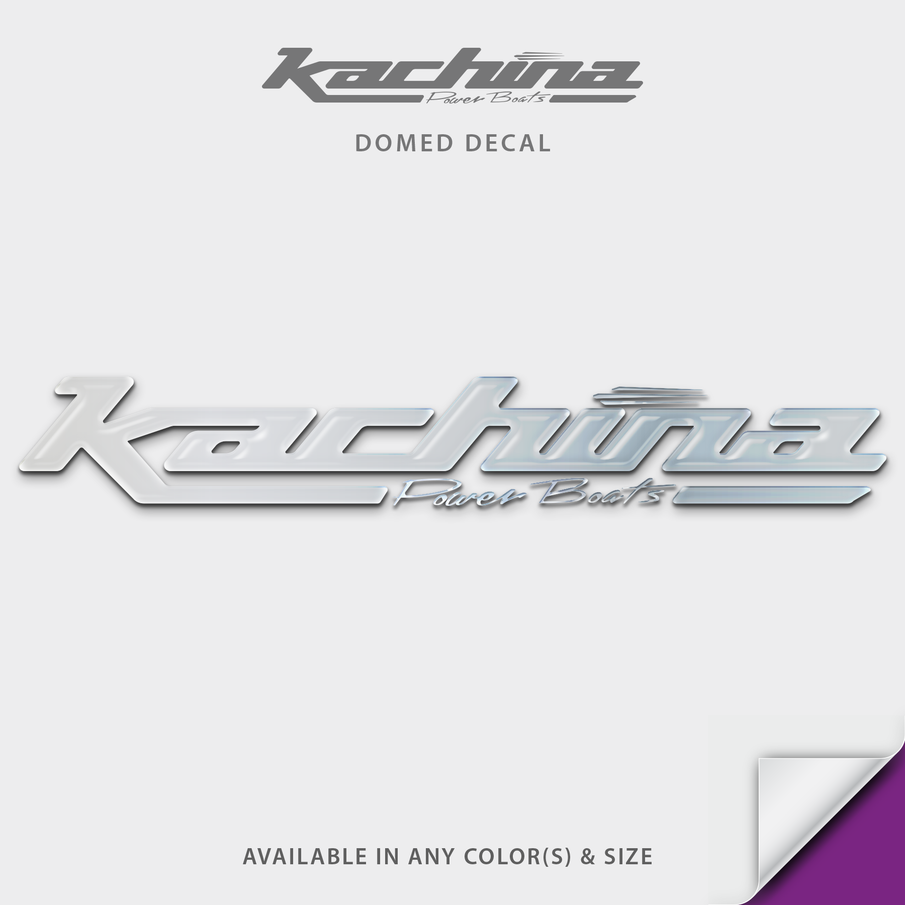 Kachina Powerboats Domed Boat Decal