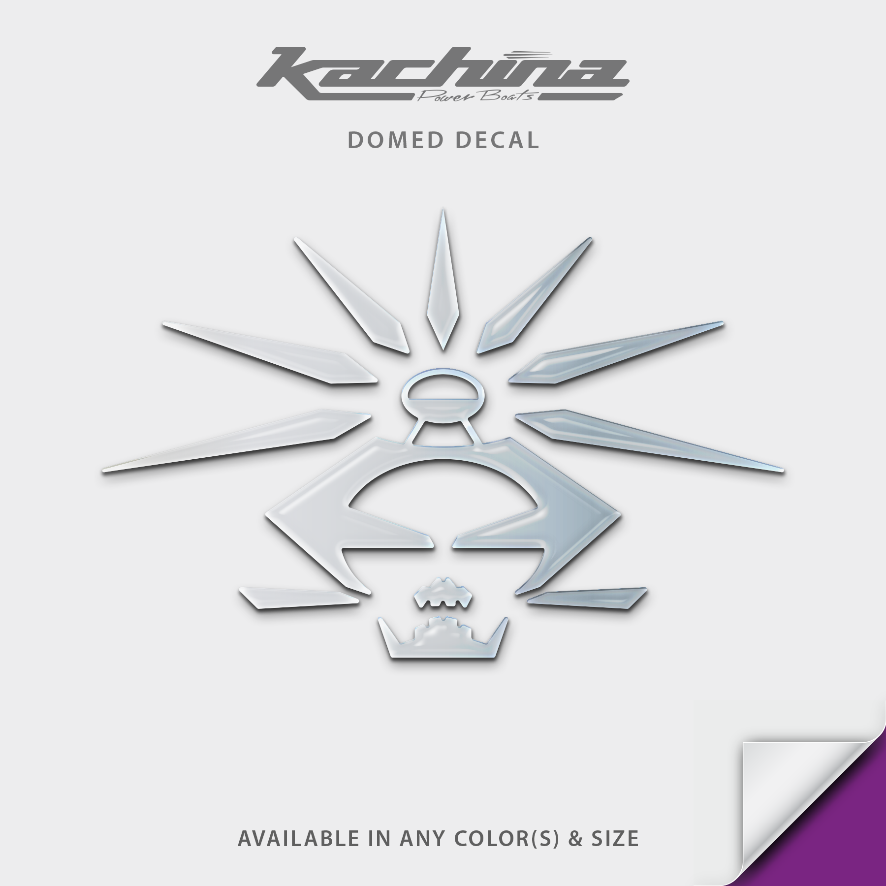 Kachina Powerboats Head Domed Boat Decal