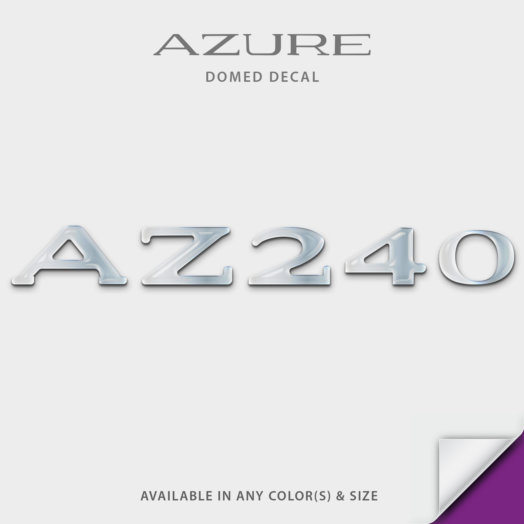 Azure Model AZ240 Domed Boat Decal