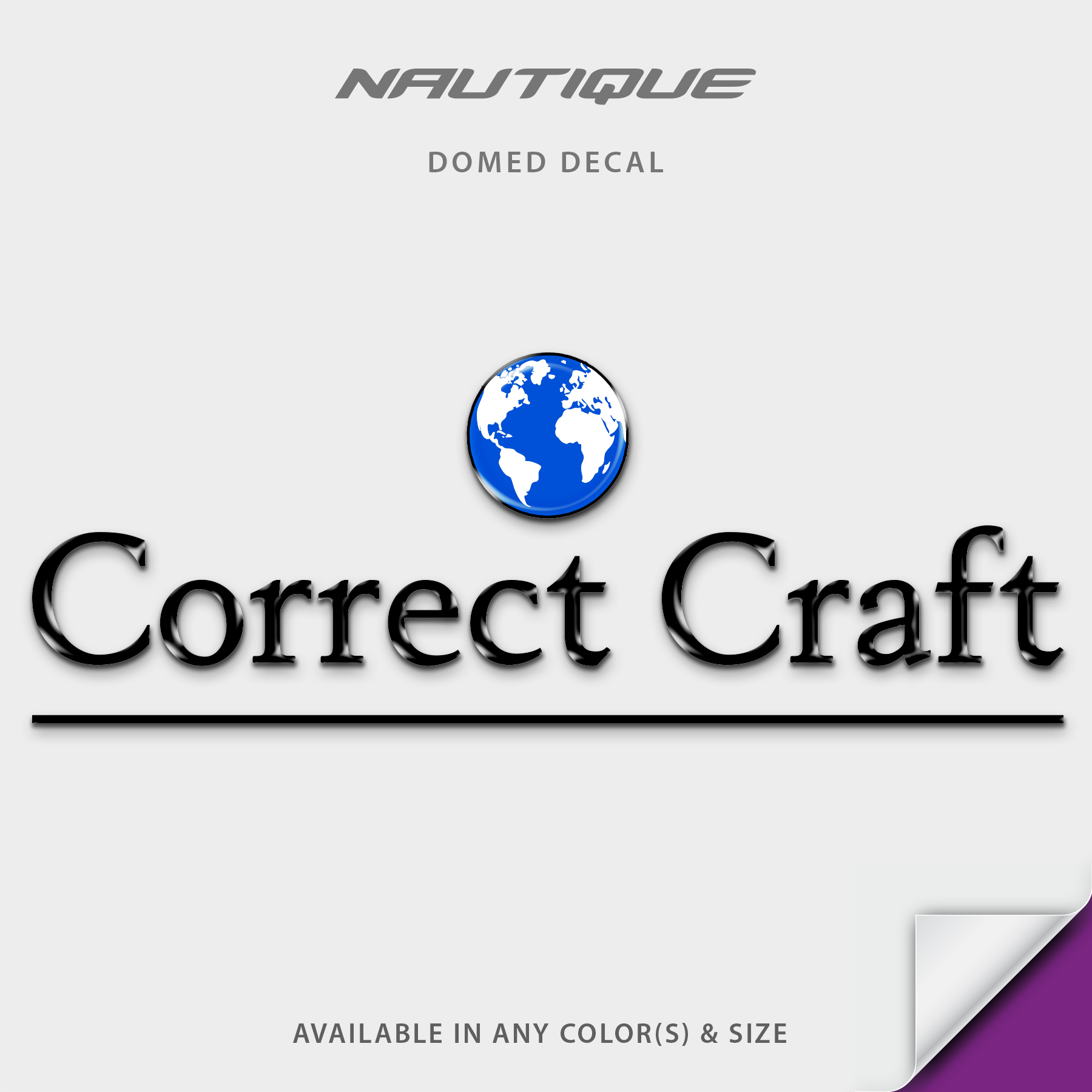 1993 Nautique Ski Correct Craft World Domed Boat Decal