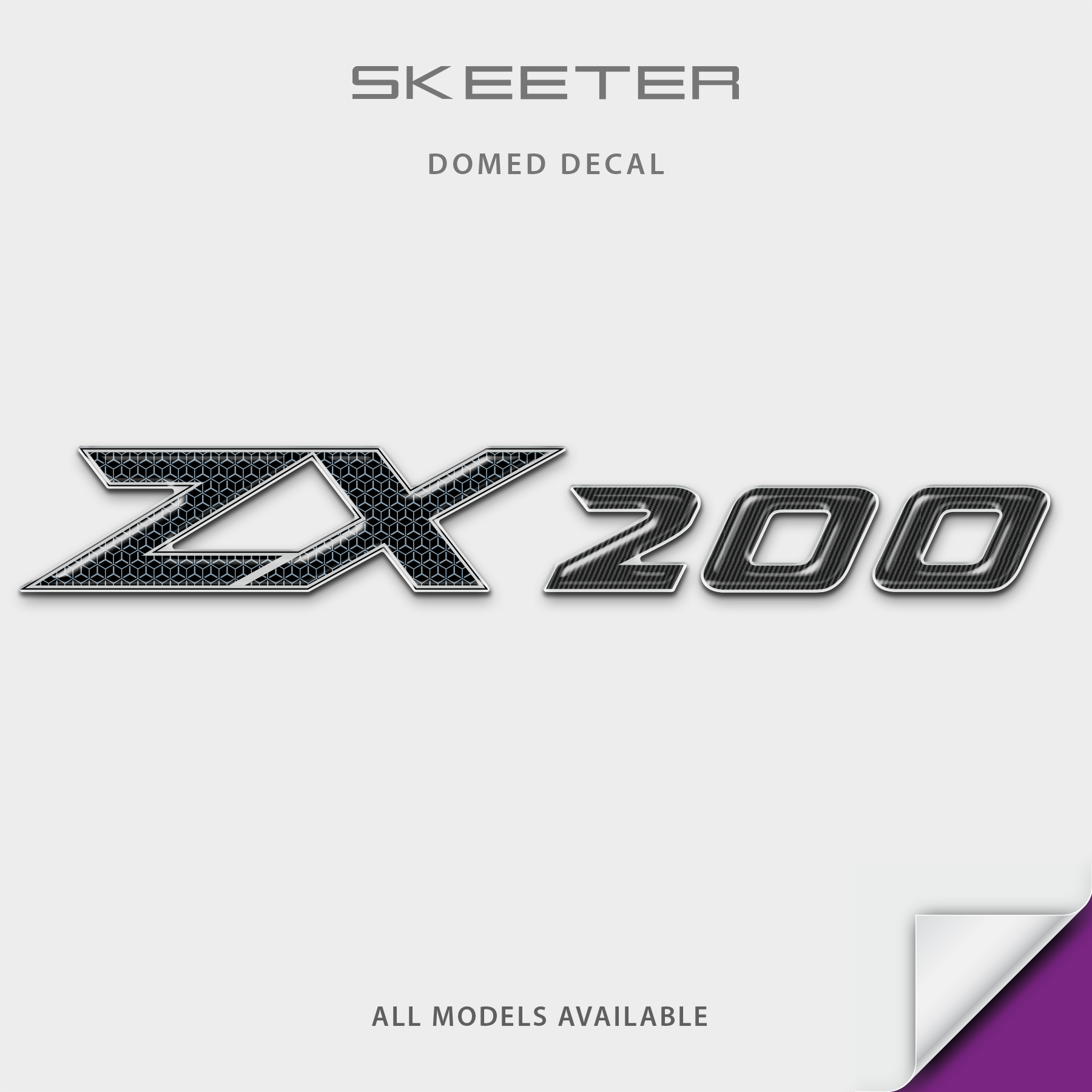 Skeeter ZX200 Model Number Domed Boat Decal