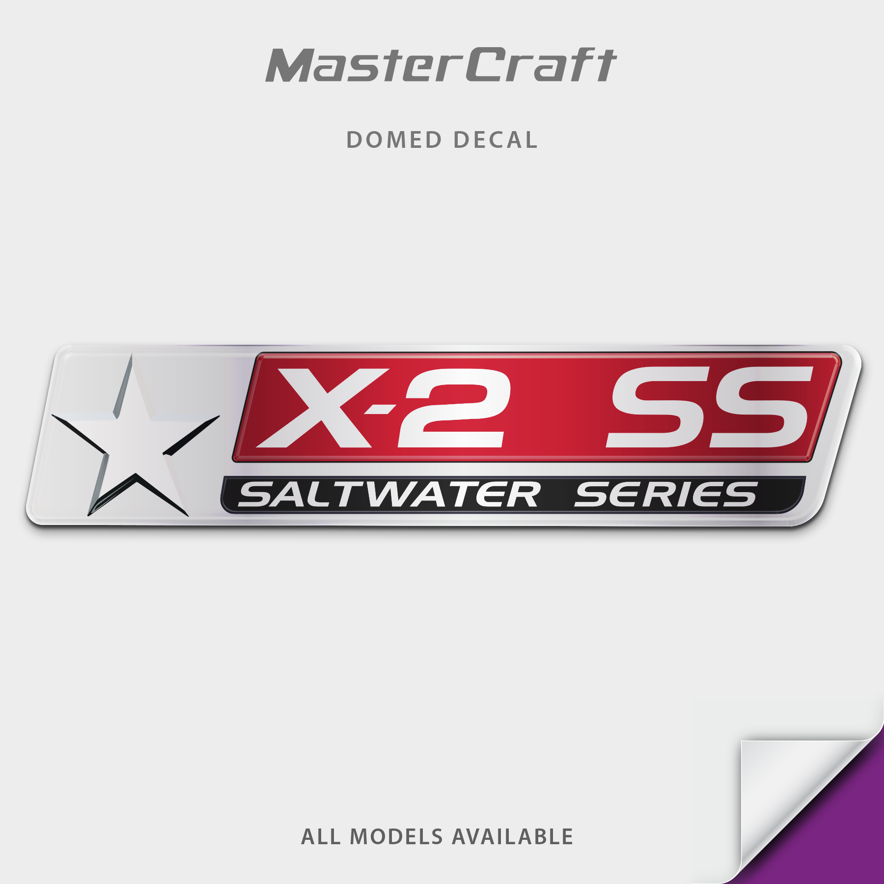 MasterCraft X2 SS SaltWater Series Model Designator Domed Boat Decal