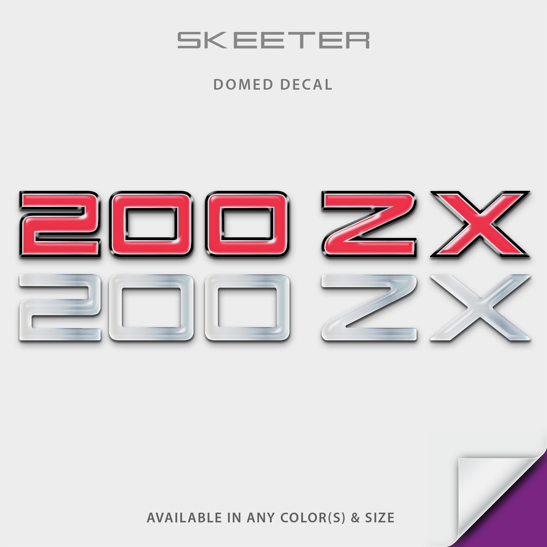 シール 1991-1997 Skeeter 200 ZX Domed Decal – Domed Numbers