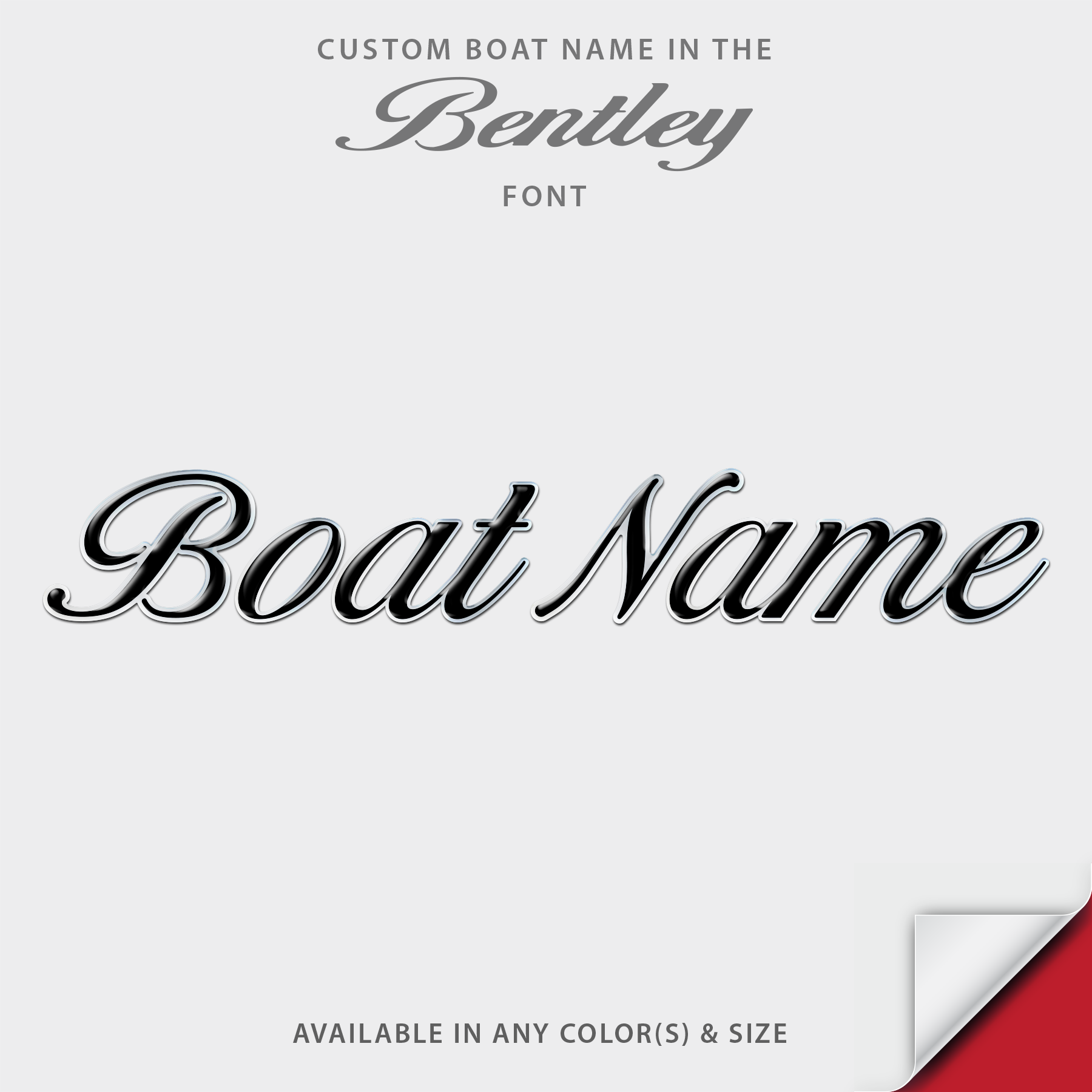 Bentley Script Domed Boat Name