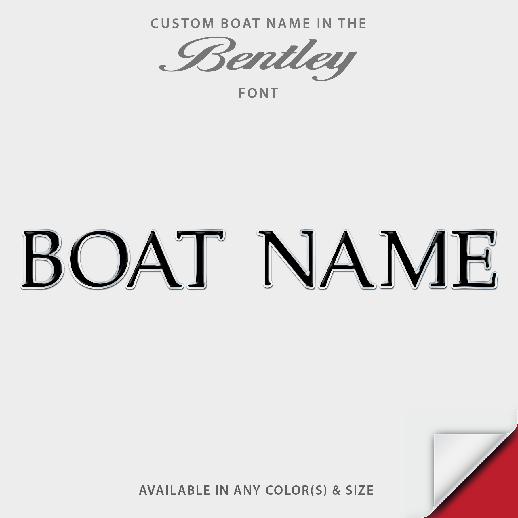 Bentley Elite Domed Boat Name