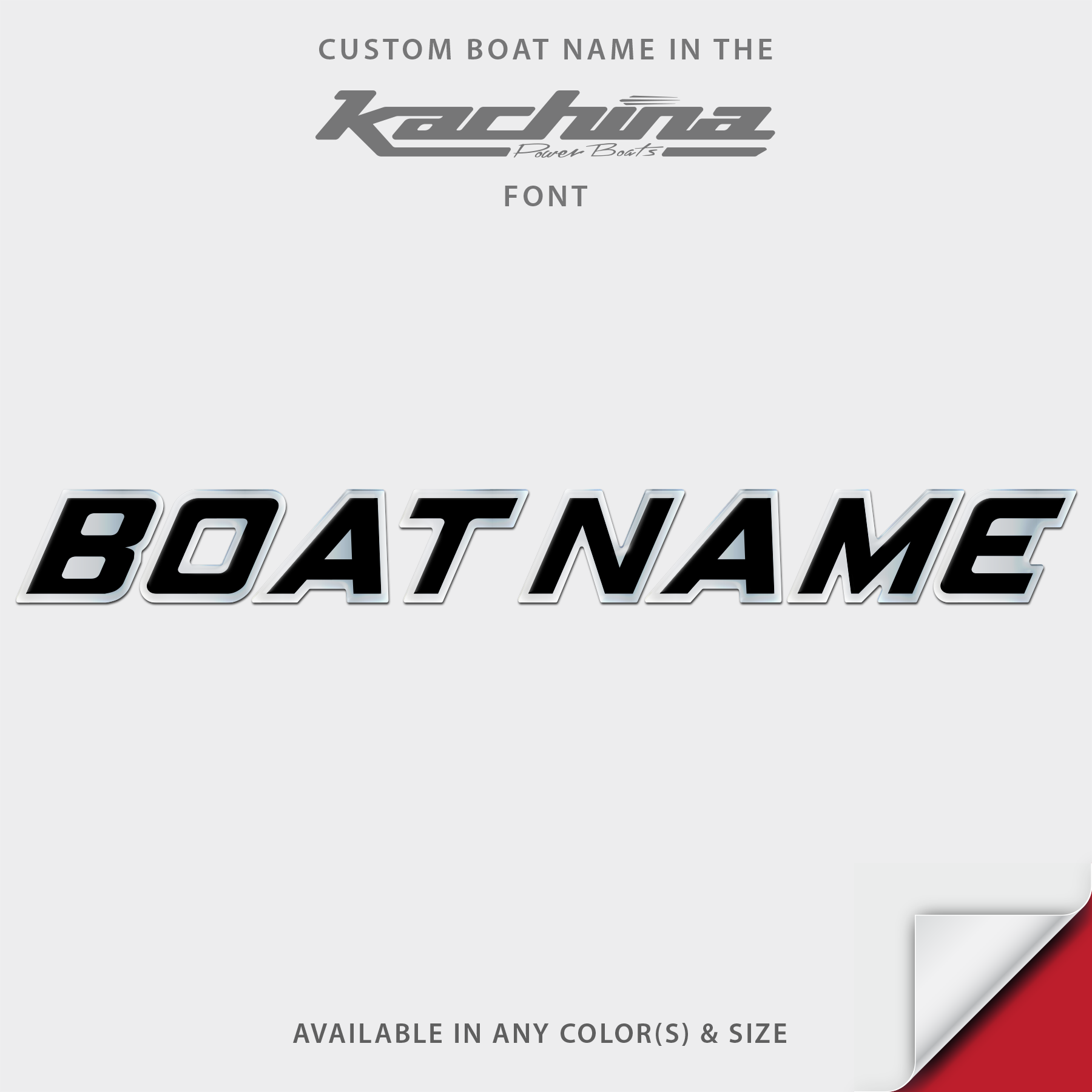 Kachina Powerboats Domed Boat Name
