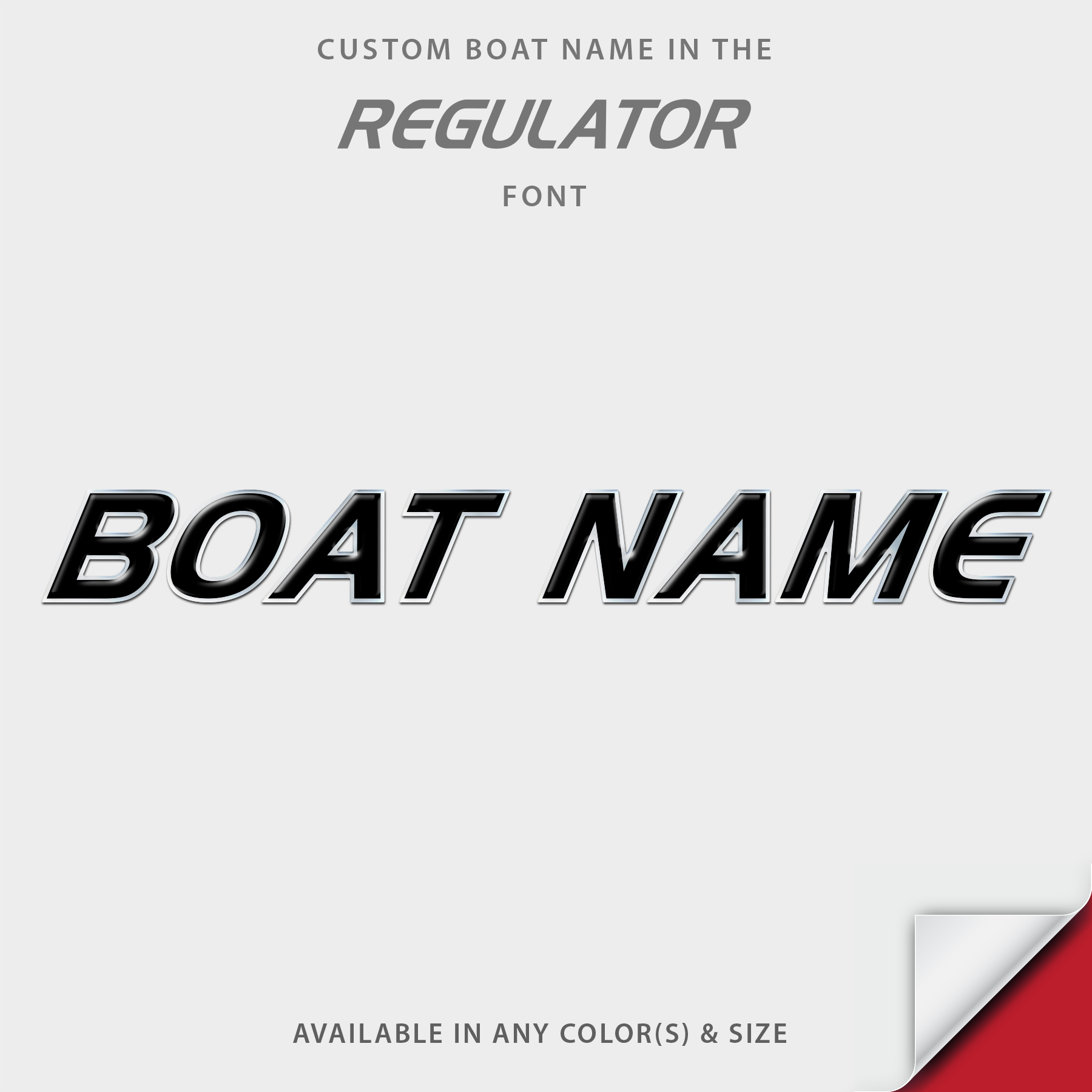 Regulator Boats Domed Boat Name