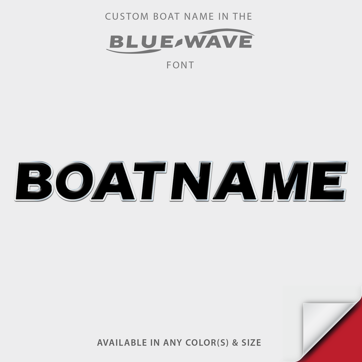 Blue Wave Boats Custom Name Decal by Domed Numbers