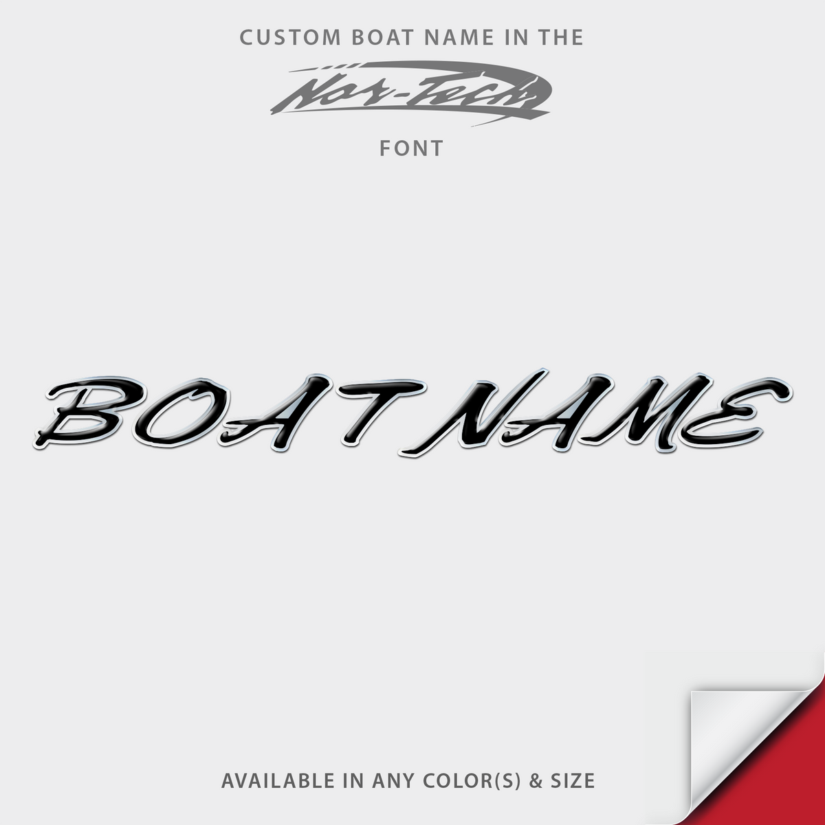 NorTech Custom Boat Name Decal by Domed Numbers