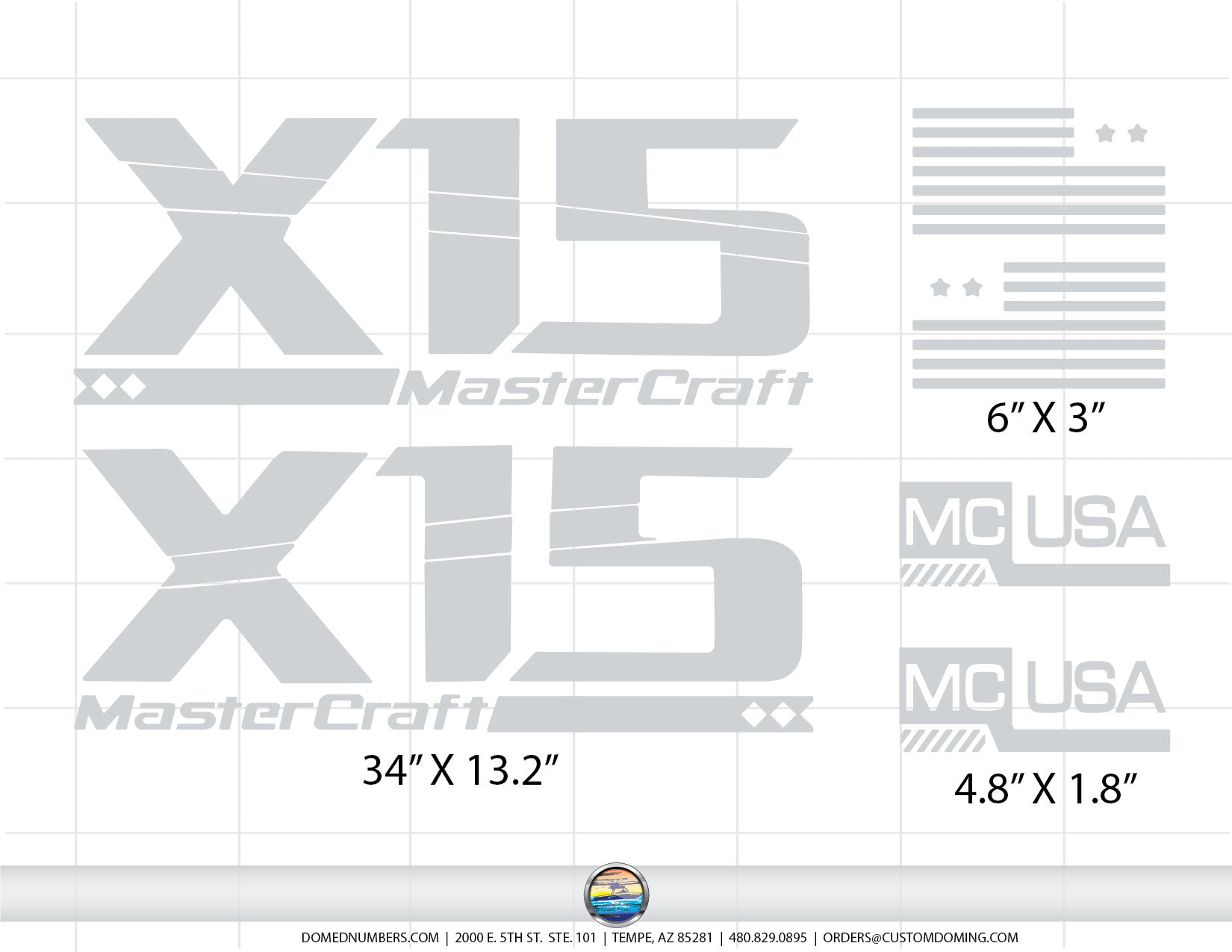 2006-2007 MasterCraft X15 Domed Boat Decals