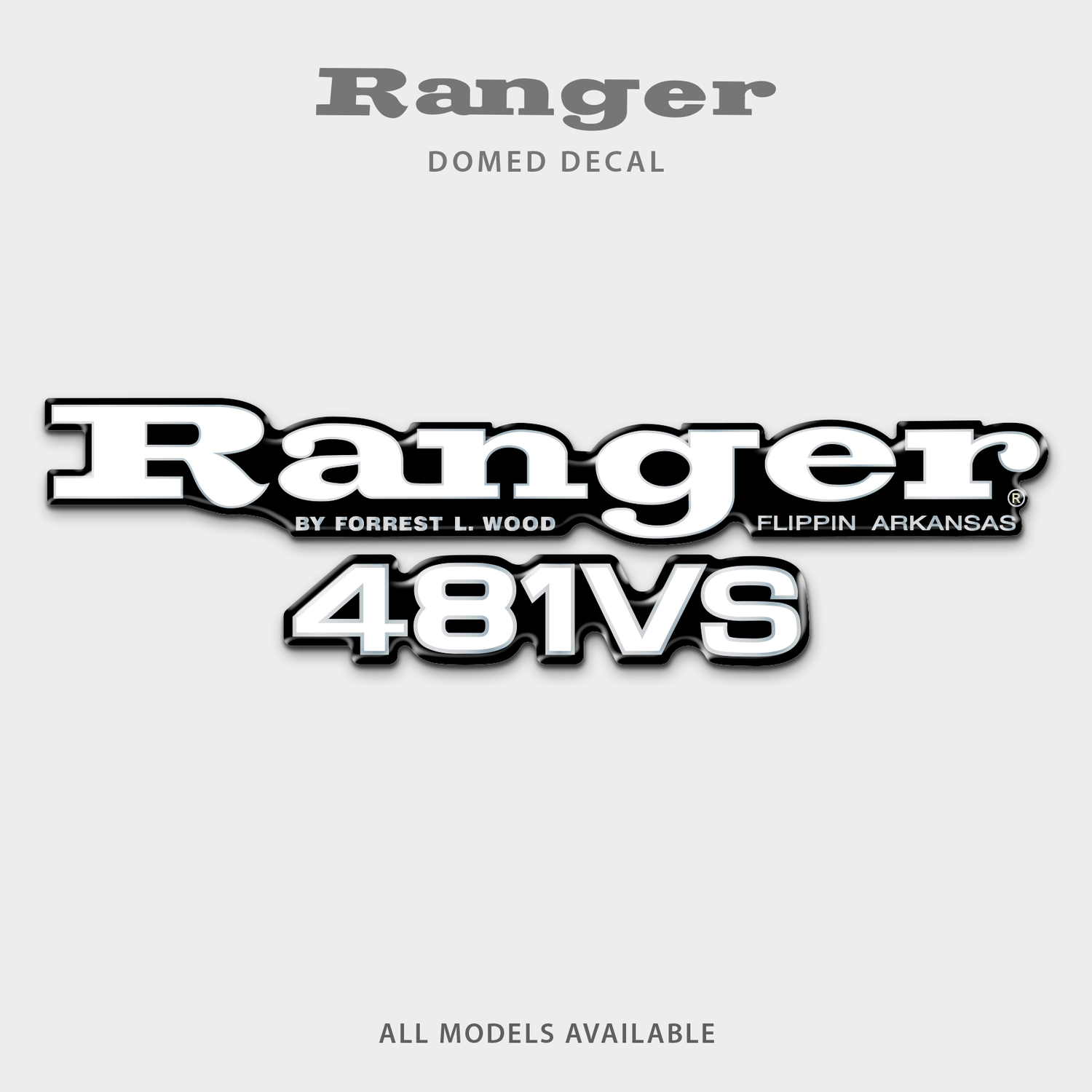 1986-1994 Ranger with Model Number Domed Boat Decal