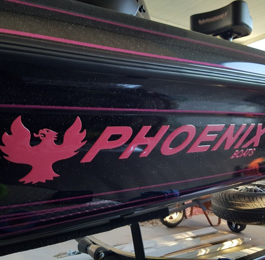 Phoenix Boats Domed Boat Decal, any solid color