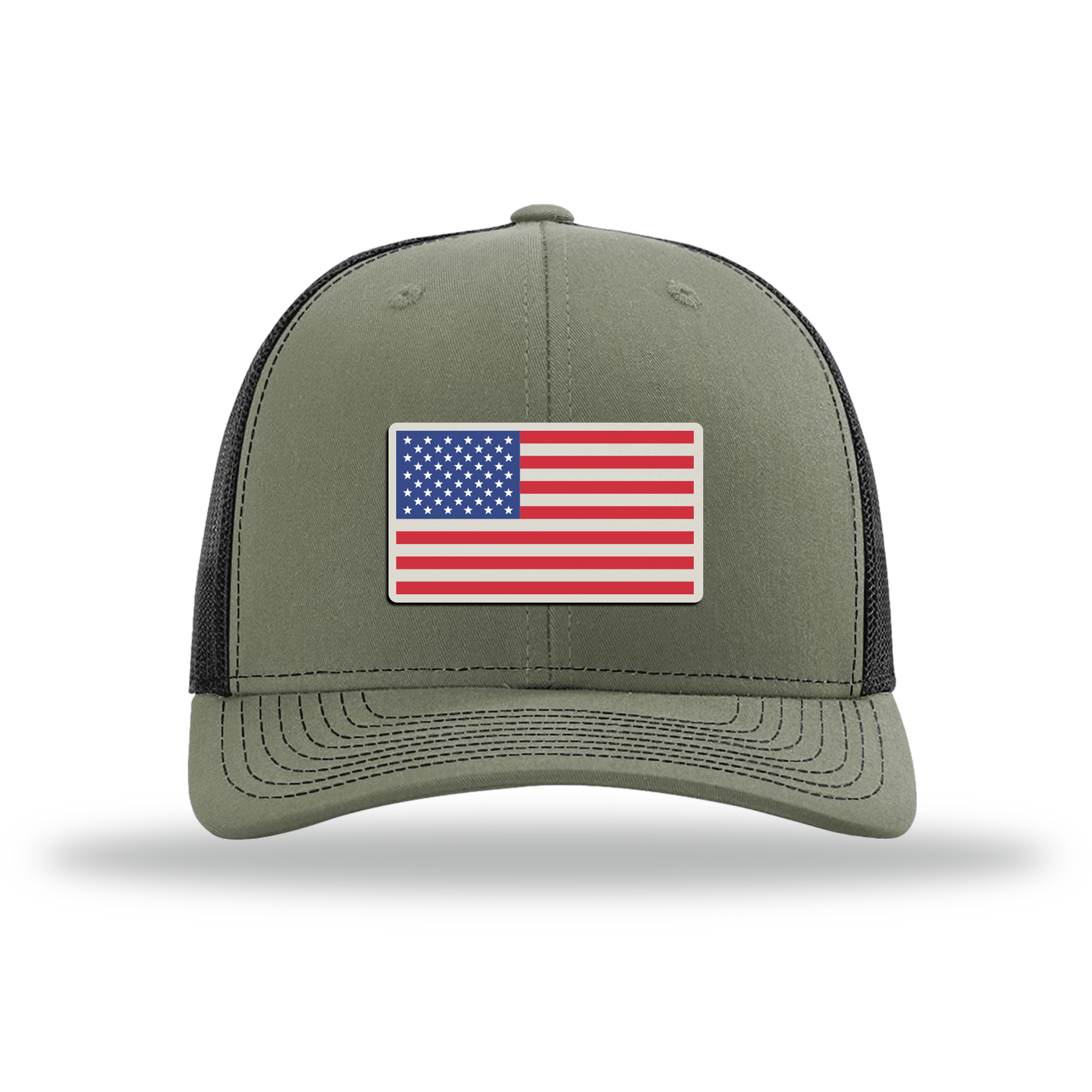 American Flag | Richardson 112 Leather Patch Hat