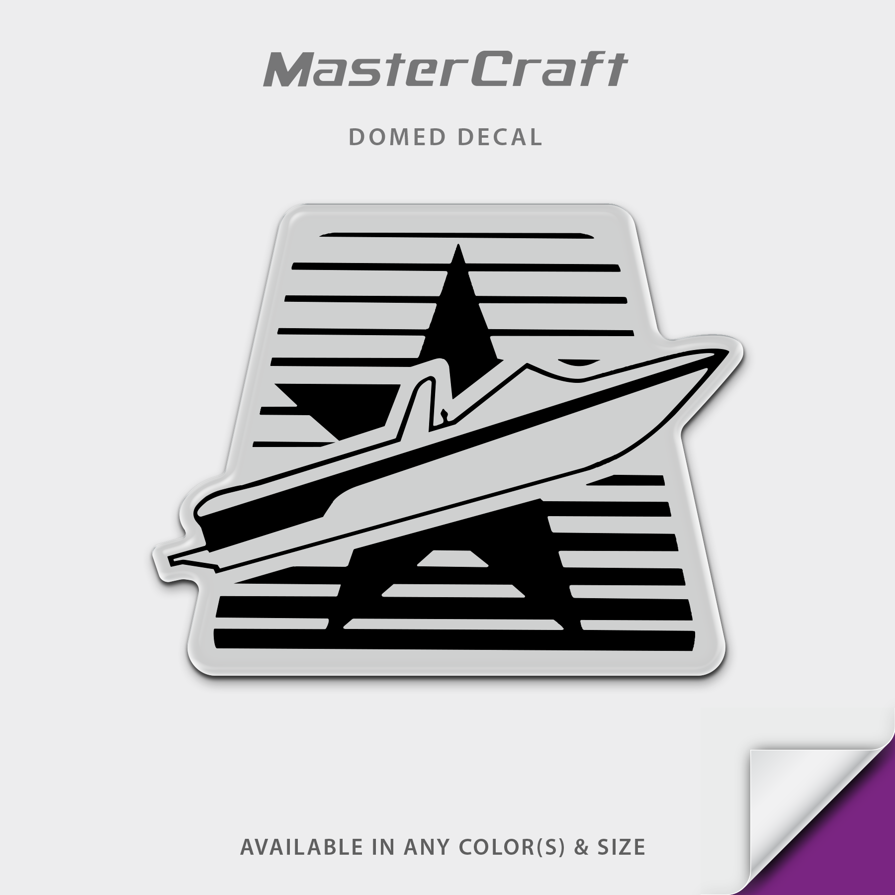 1987 MasterCraft ProStar with Boat Domed Boat Decal