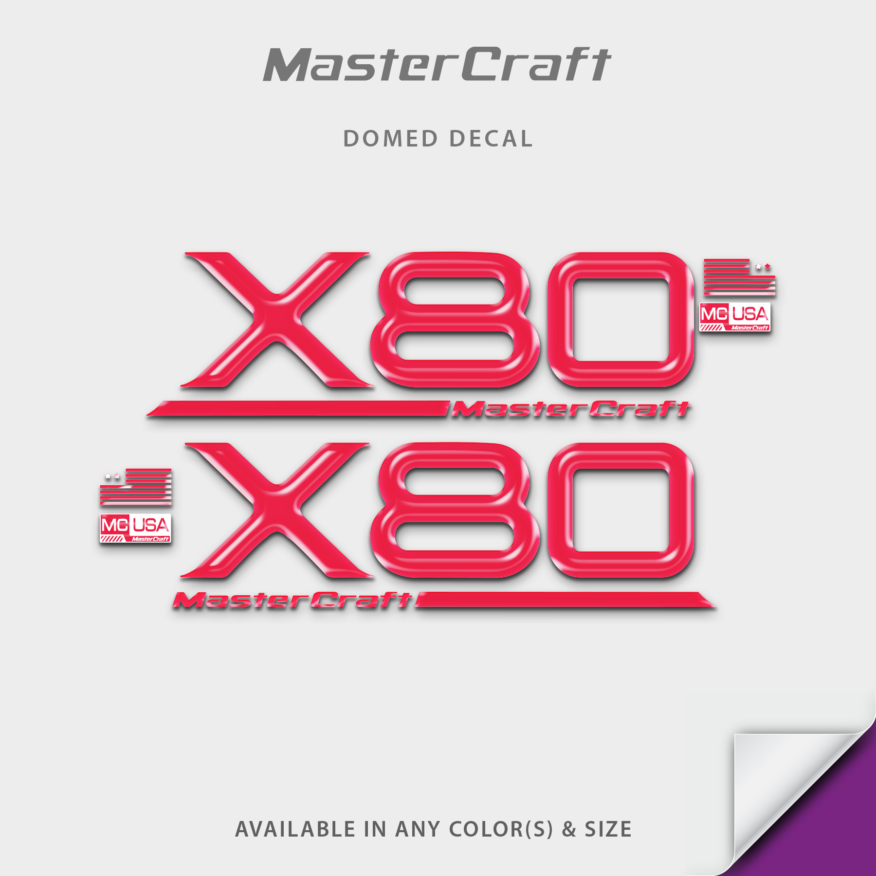 2006-2007 MasterCraft X80 Domed Boat Decals