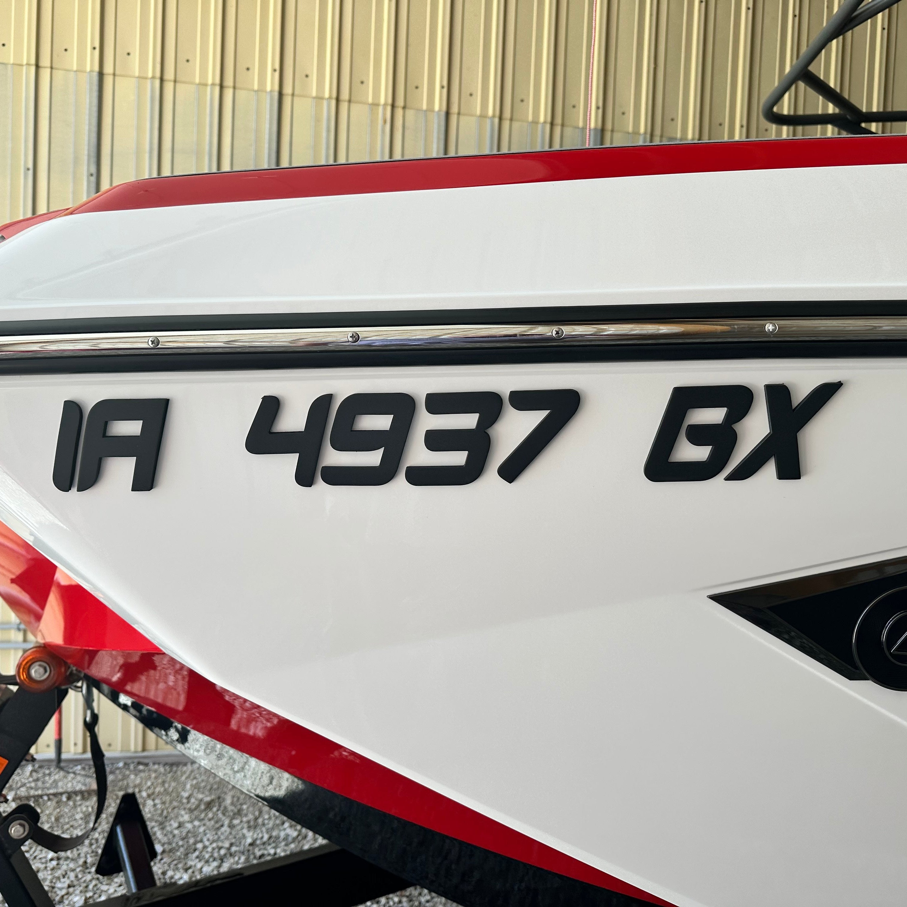 Nautique Boats 3D Emblem registration in Black by Domed Numbers