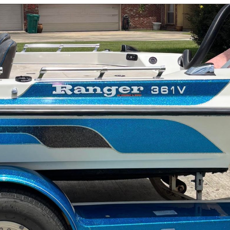 Ranger 361V boat decals by Domed Numbers