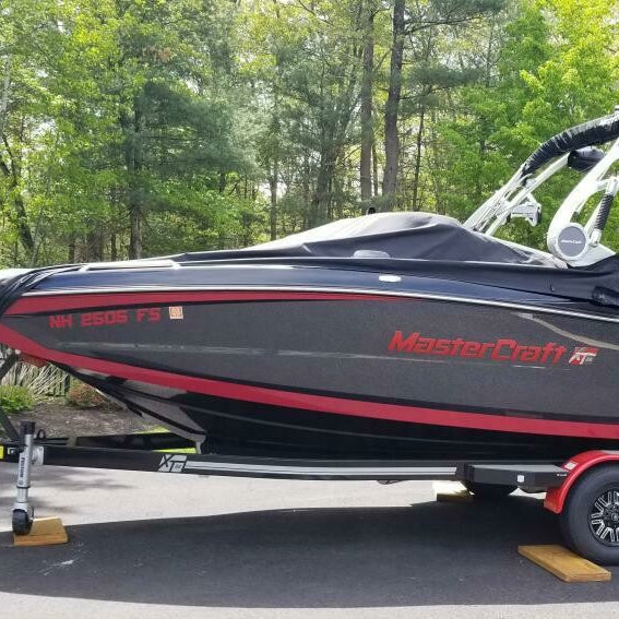 Red Satin MasterCraft Boat Registration by Domed Numbers