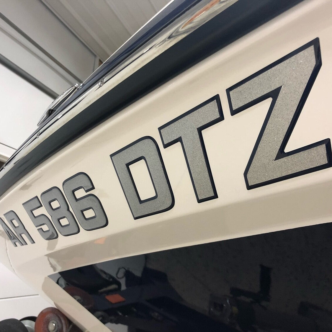 Silver Flake MasterCraft Registration by Domed Numbers