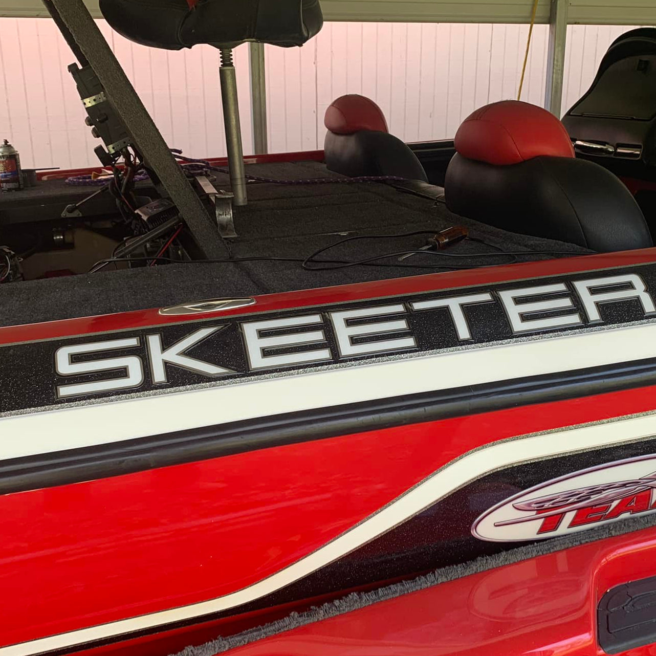 Skeeter Boat Decal by Domed Numbers made in white chrome and black
