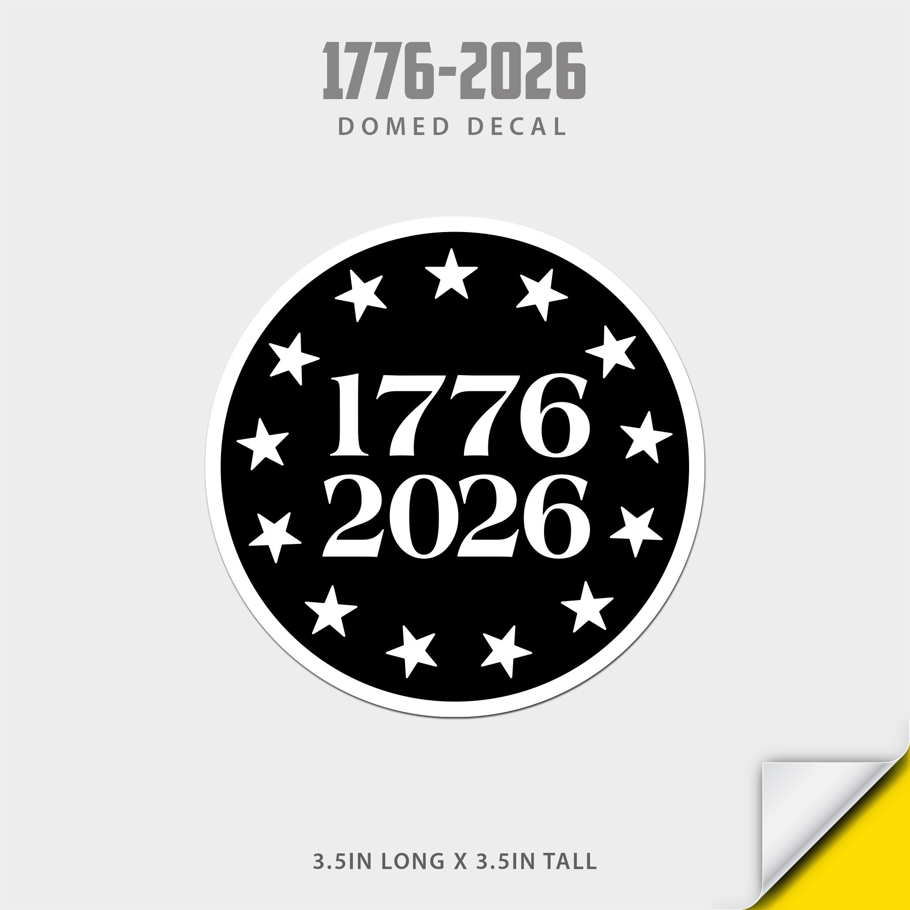 1776-2026 Domed Decal