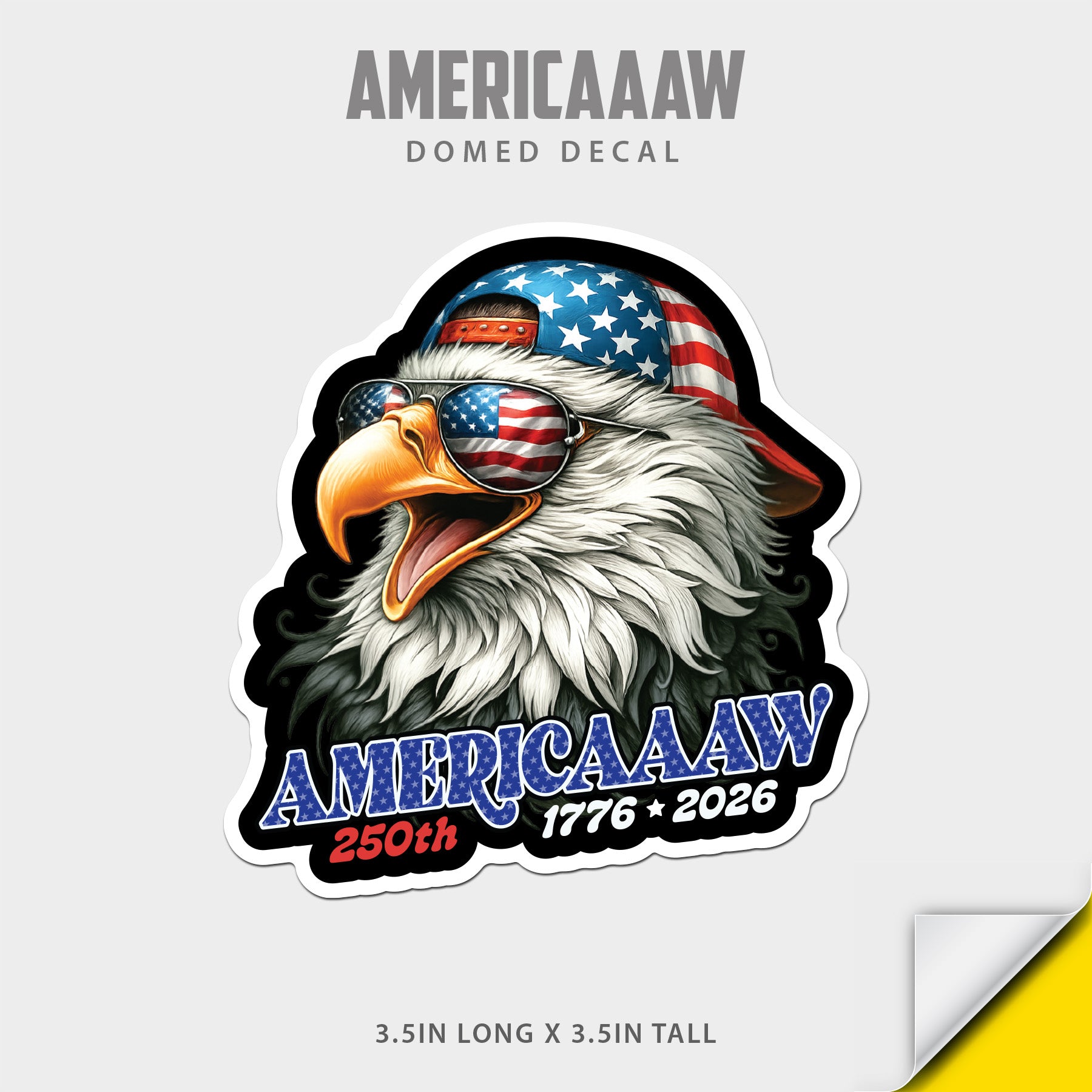Americaaaw Domed Decal