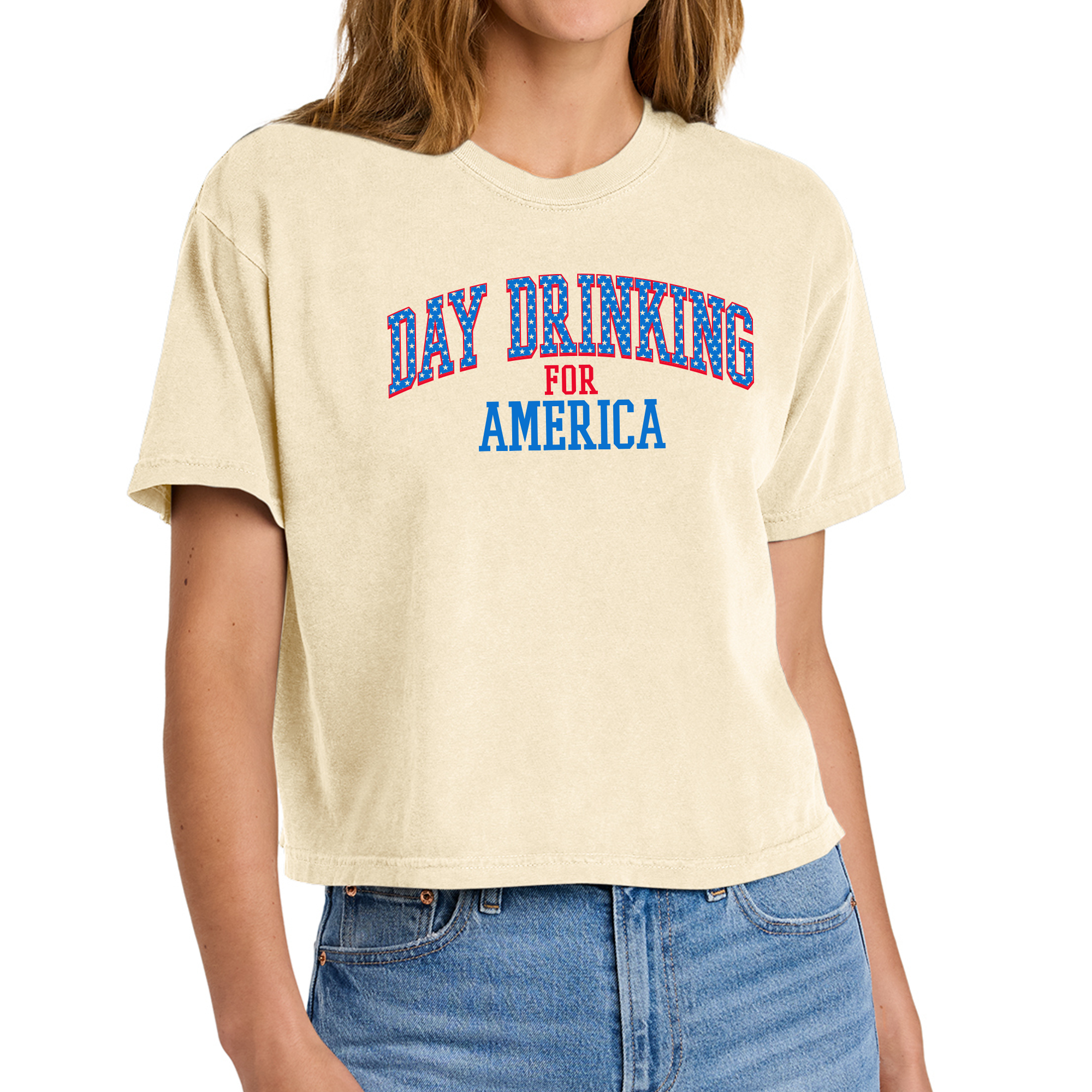 Day Drinking for America, Women’s Heavyweight Boxy Tee