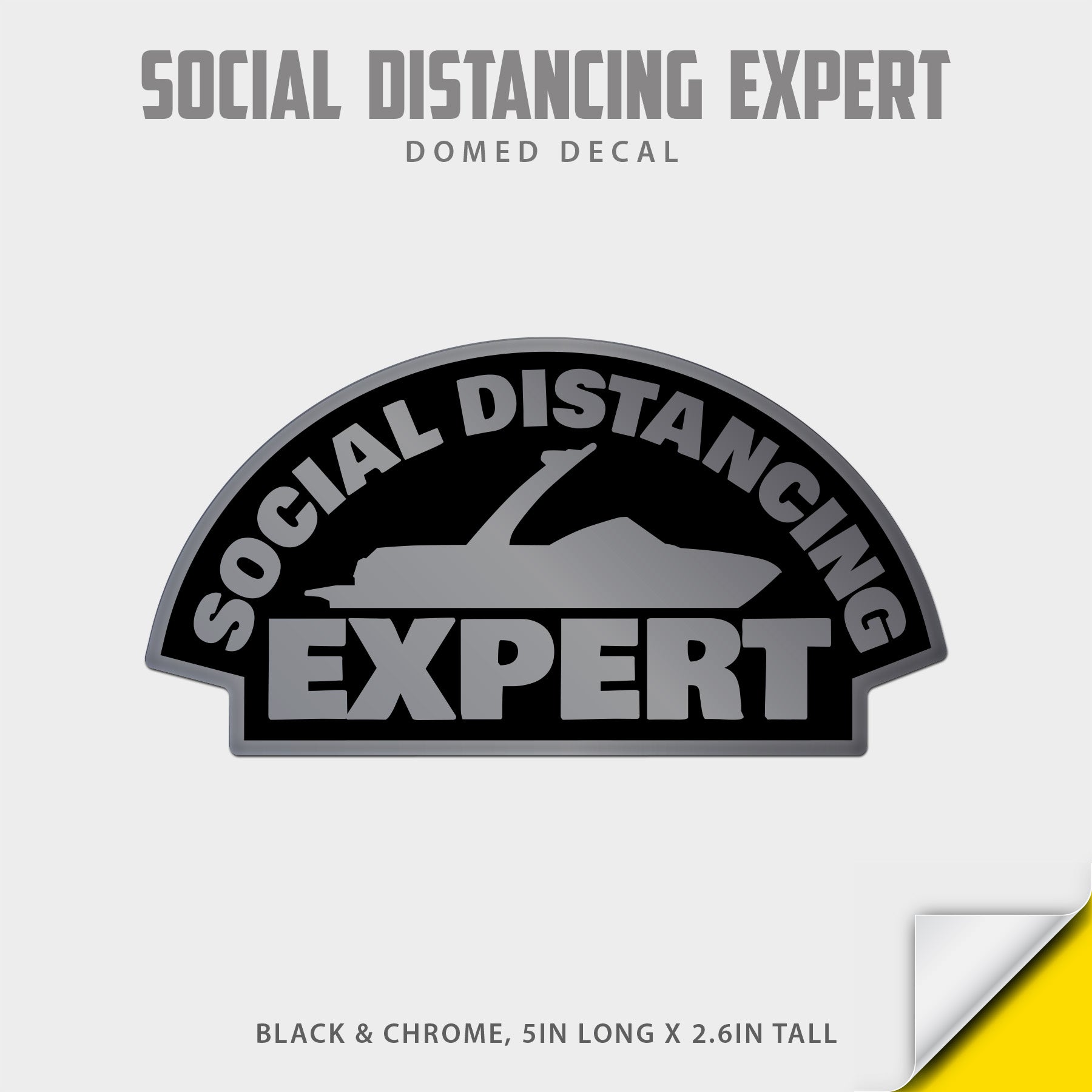 Social Distancing Boating Domed Decal