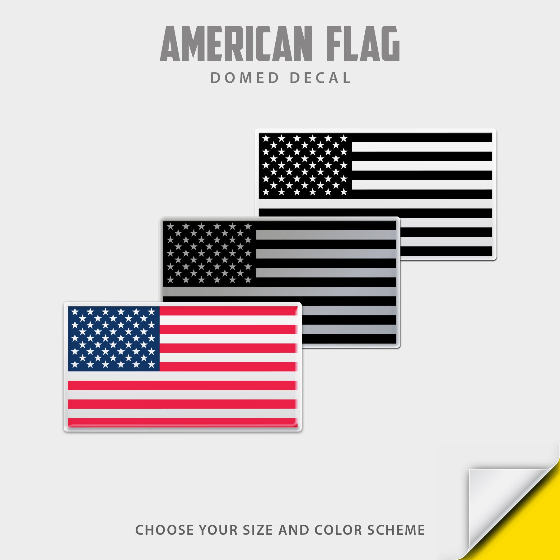 American Flag Domed Decal