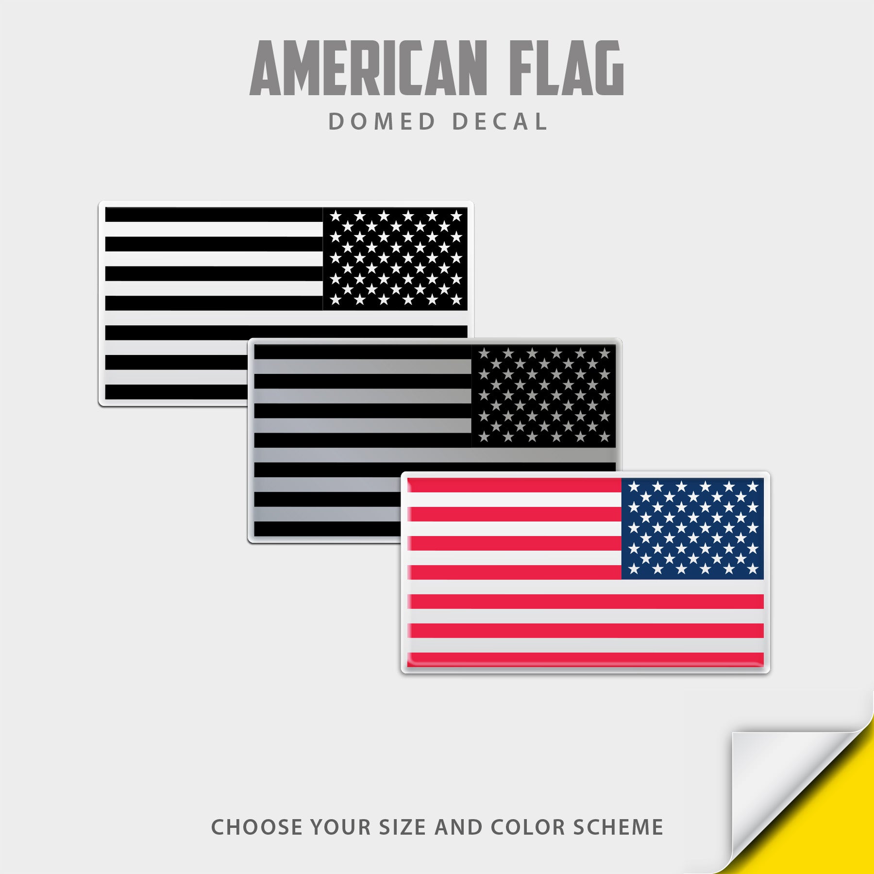 American Flag Domed Decal