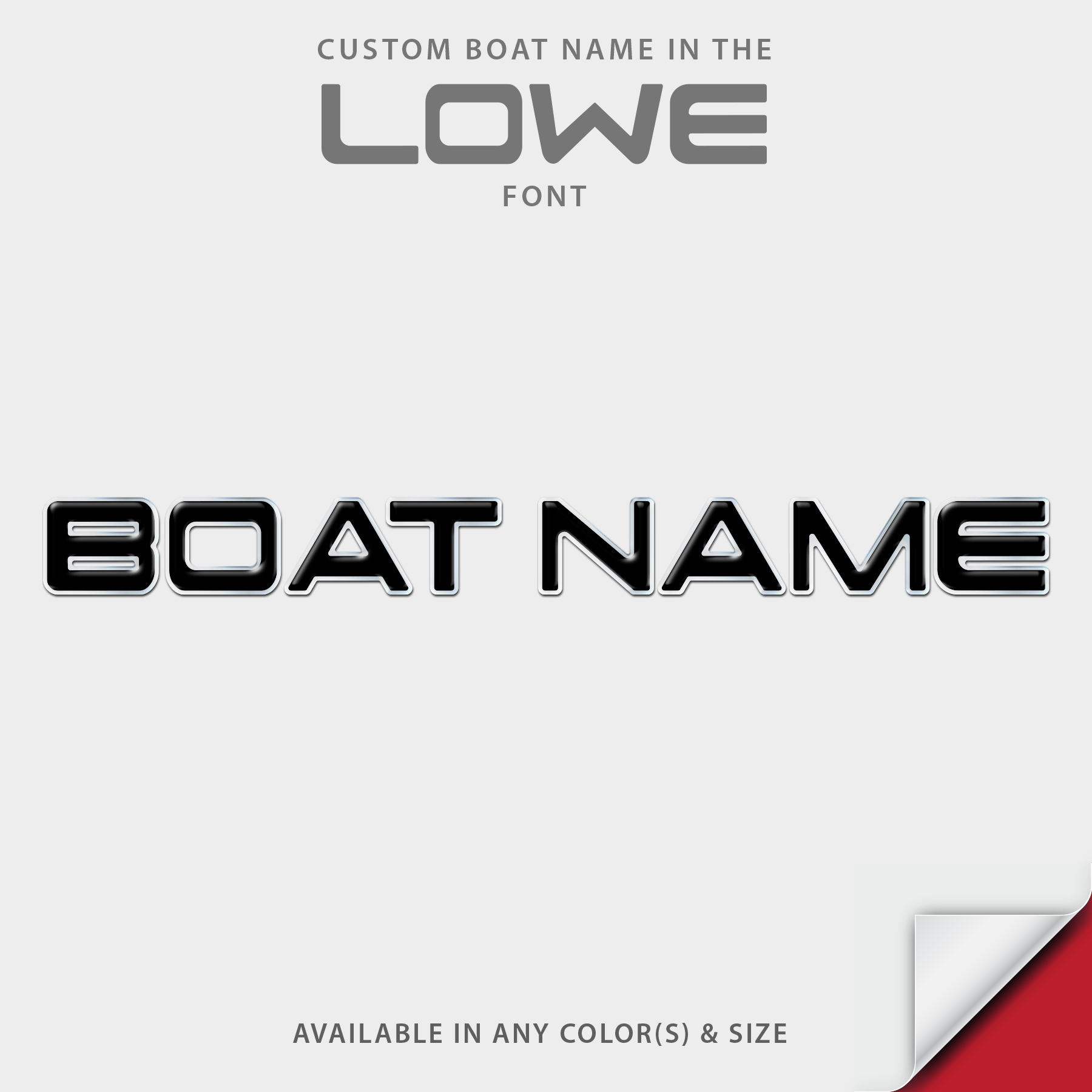 Lowe Boat custom name decal by Domed Numbers