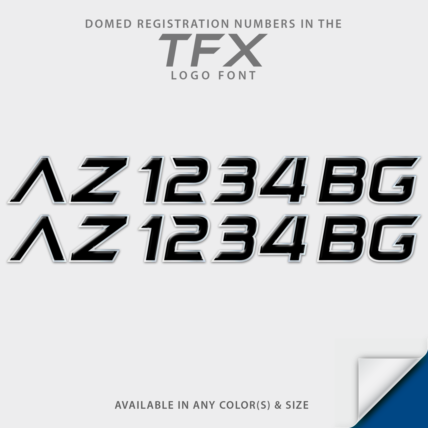 Yarcraft TFX Matched Boat Registration by Domed Numbers