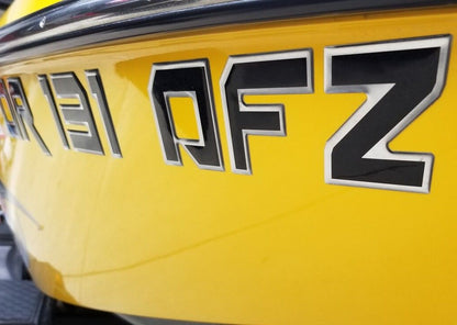 Malibu Wakesetter Boats emblem matched domed registration by Domed Numbers 2014 2015 