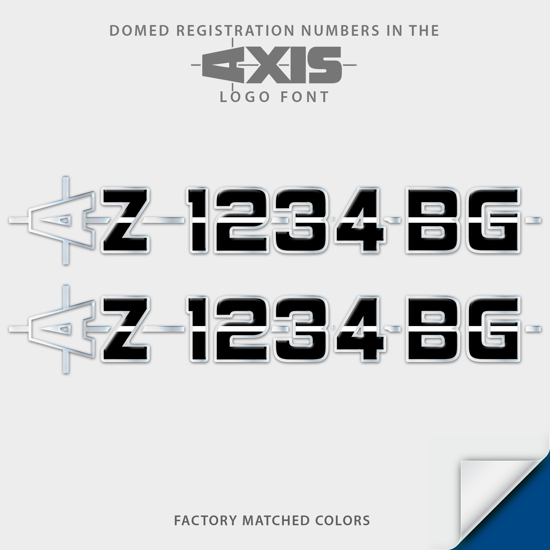 2015-2016 Axis Domed Registration, Factory Decal Matched Colors