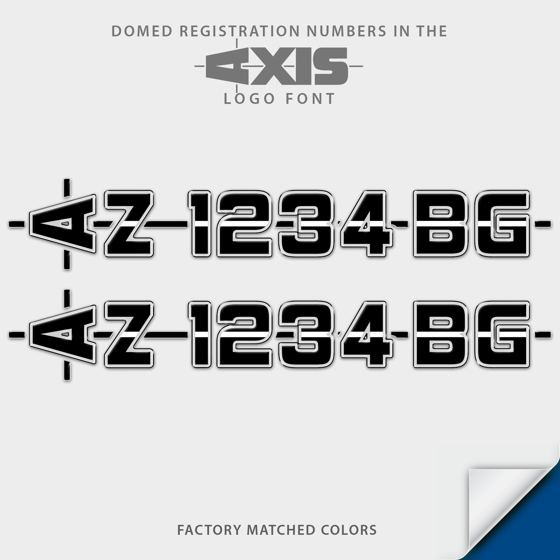 2017-2019 Axis Domed Registration, Factory Decal Matched Colors