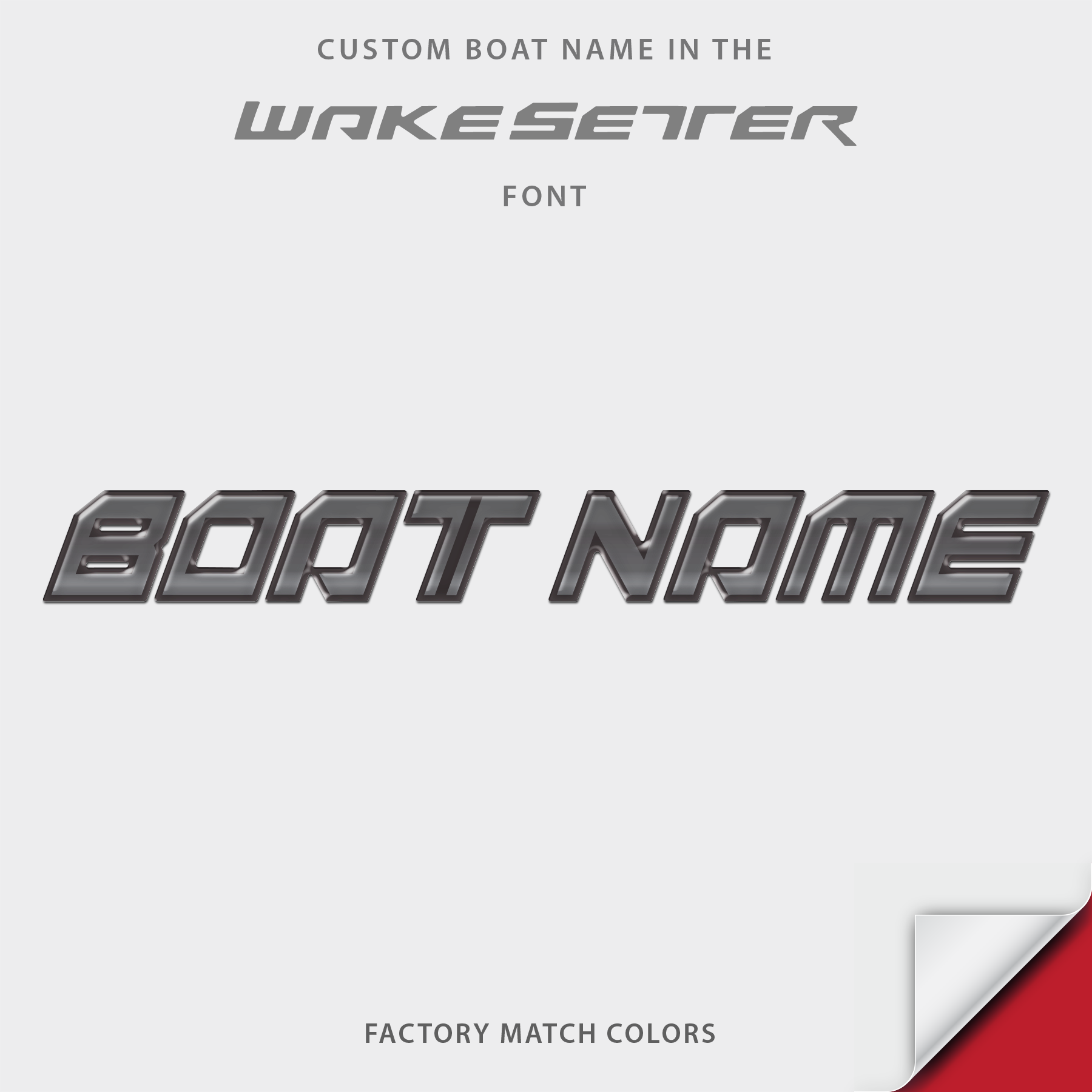 2017-2019 Malibu Wakesetter Domed Boat Name, Factory Decal Matched Colors