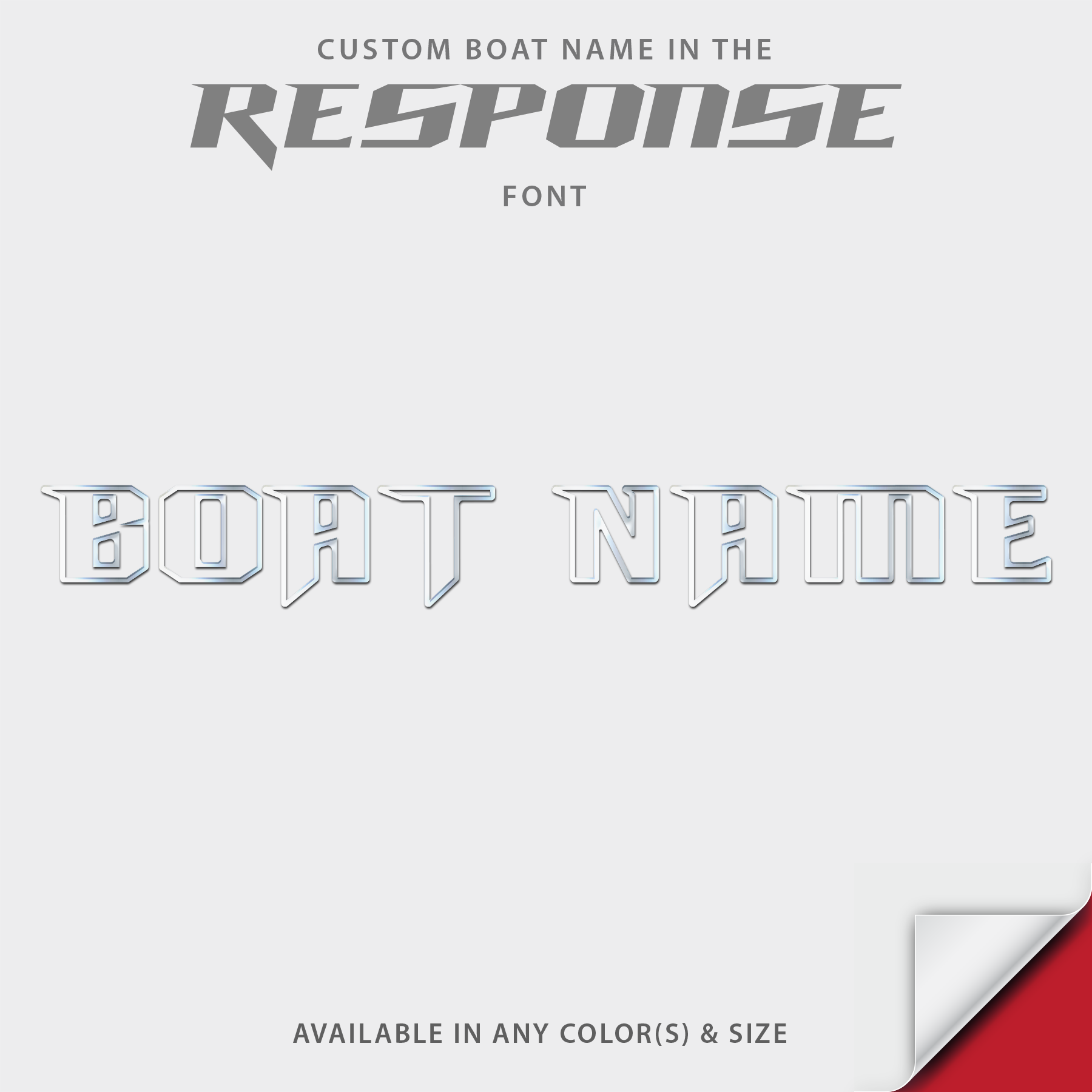 2012-2014 Malibu Response Domed Boat Name, Factory Decal Matched Outline Only