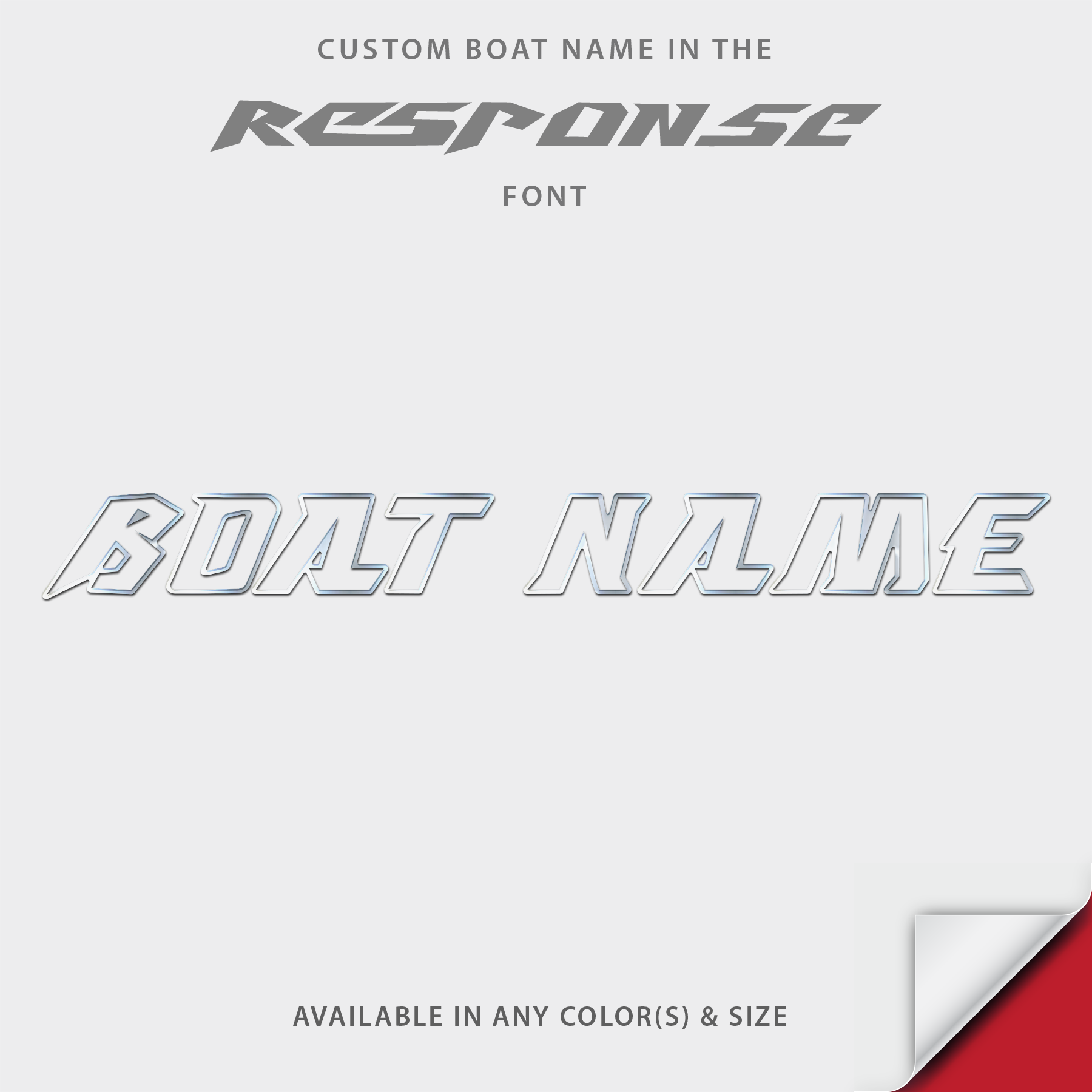 2007-2008 Malibu Response Domed Boat Name, Factory Decal Matched Outline Only