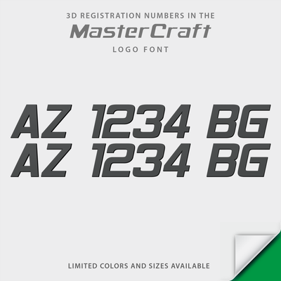 MasterCraft Boat 3D Raised Registration by Domed Numbers