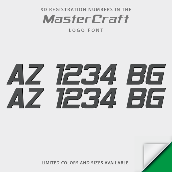 MasterCraft 3D Emblem Registration – Domed Numbers