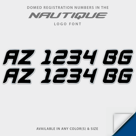 Boat Registration Decals for Nautique Boats | Domed Numbers