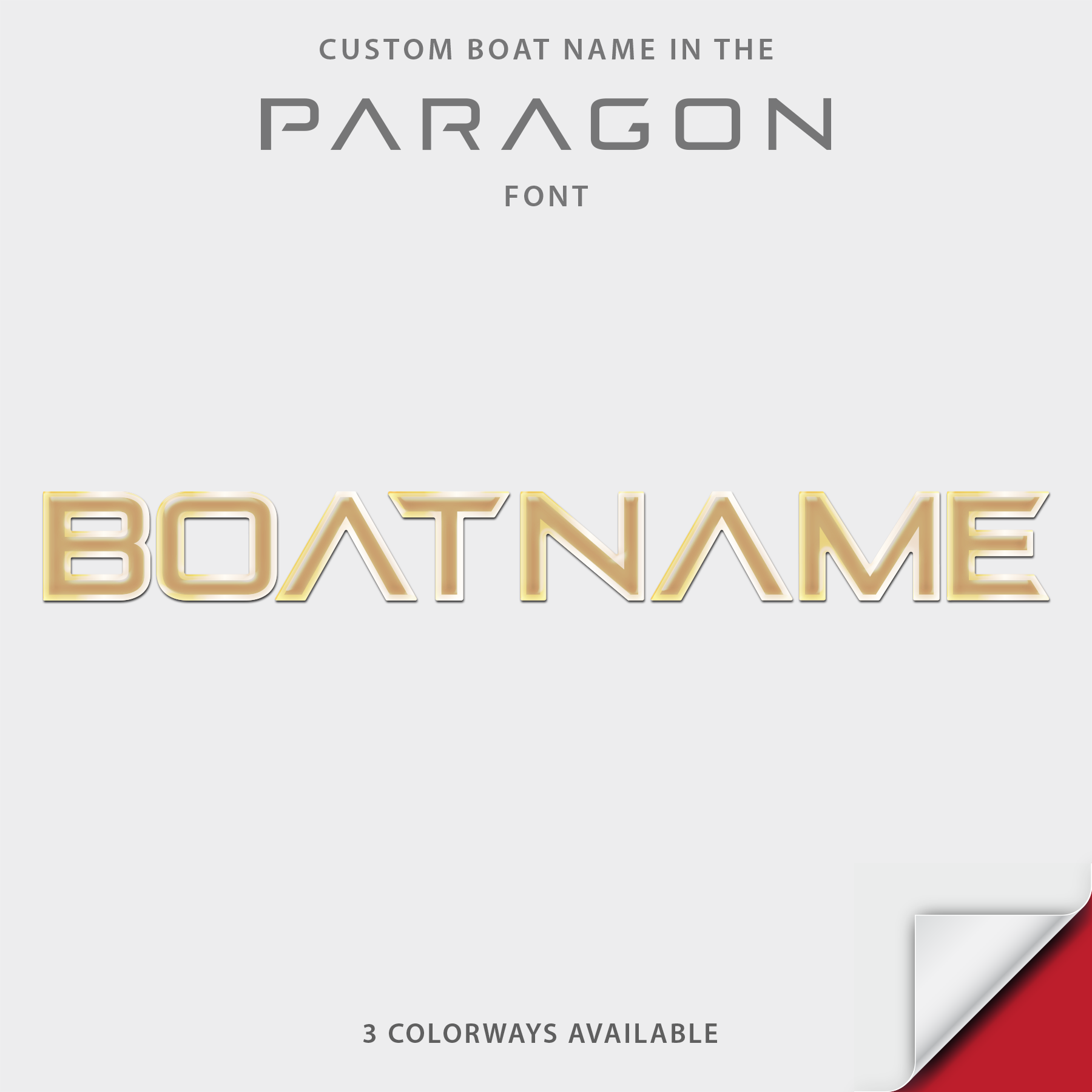 Nautique Paragon Domed Boat Name, Illusion Frost Matched Colors