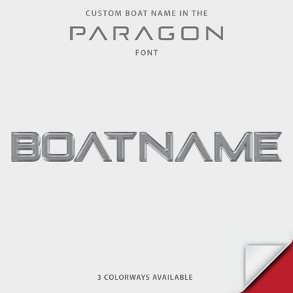 Nautique Paragon Domed Boat Name, Illusion Frost Matched Colors