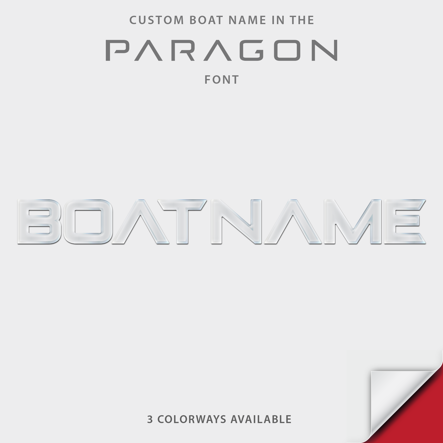 Nautique Paragon Domed Boat Name, Illusion Frost Matched Colors