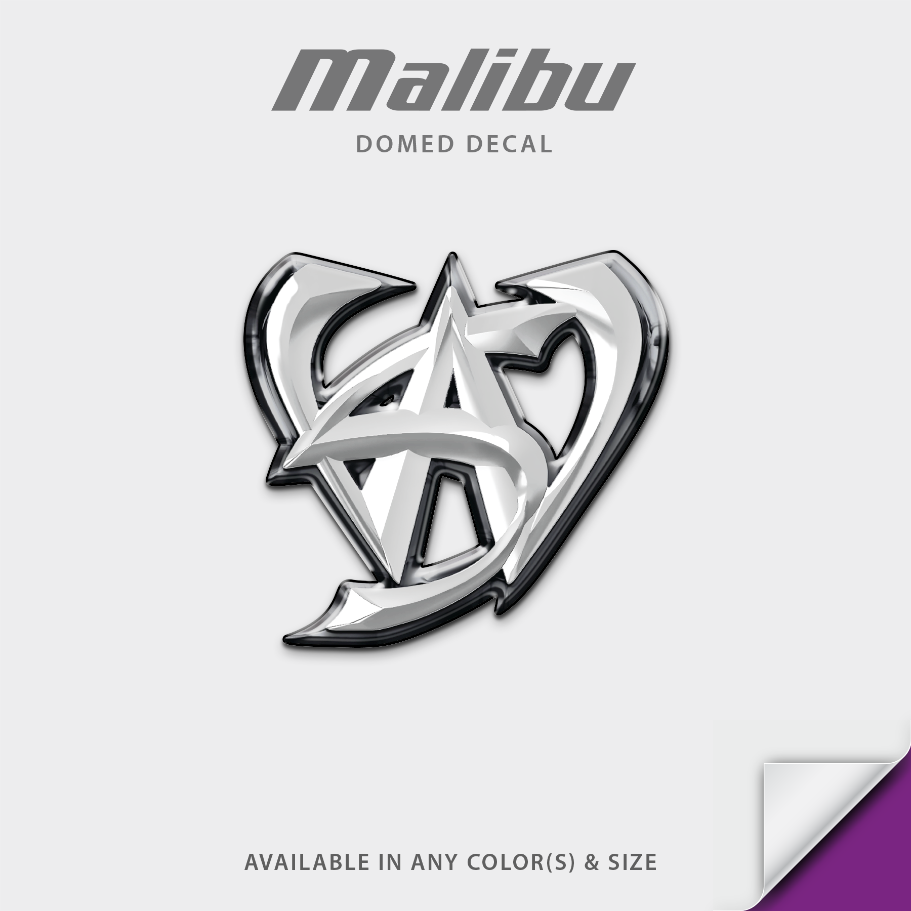 2010-2013 Malibu Wakesetter Shield Domed Boat Decal